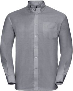 Russell Collection R932M - Mens Oxford Shirt Long Sleeve 135gm Silver