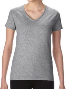 Gildan G4100VL - Premium Ringspun Cotton V-Neck T-Shirt Ladies Sport Grey