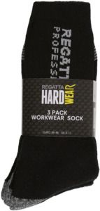 Regatta Professional RRMH003 - Workwear 3 Pack Socks Black