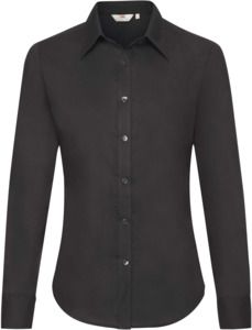 Fruit Of The Loom F65002 - Ladies Long Sleeve Oxford Shirt Black