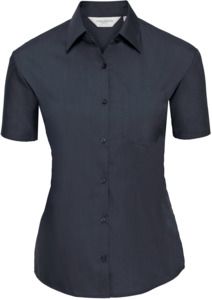 Russell Collection R935F - Ladies Poplin Shirts Short Sleeve 110gm French Navy