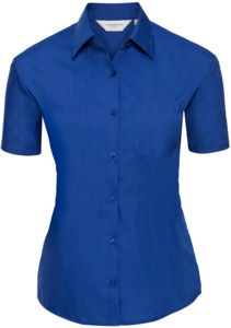 Russell Collection R935F - Ladies Poplin Shirts Short Sleeve 110gm Bright Royal