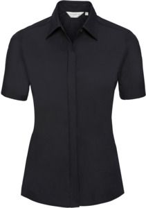 Russell Collection R961F - Ultimate Stretch Short Sleeve Shirt Ladies Black