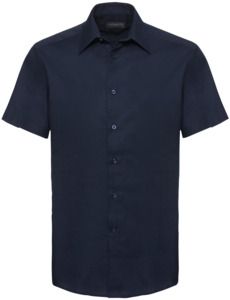 Russell Collection R923M - Oxford Tailored Easy Care Short Sleeve Shirt Mens Bright Navy