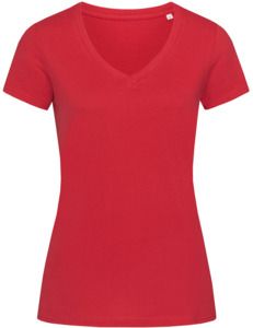 Stedman ST9310 - Green Urban Janet Organic V-Neck T-Shirt Ladies Pepper Red
