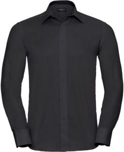 Russell Collection R922M - Oxford Tailored Easy Care Long Sleeve Shirt Mens Black