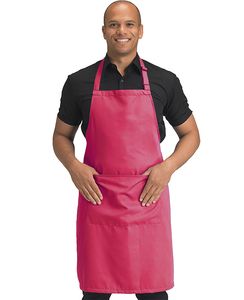 Dennys DDP210 - Full LengthRecycled Bib Apron With Pocket Hot Pink
