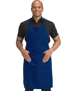 Dennys DDP210 - Full LengthRecycled Bib Apron With Pocket Sapphire