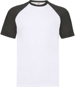 Fruit Of The Loom F61026 - Baseball Short Sleeved T-Shirt White/Black
