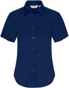 Fruit Of The Loom F65000 - Ladies Short Sleeve Oxford Shirt Navy