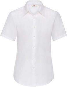 Fruit Of The Loom F65000 - Ladies Short Sleeve Oxford Shirt White