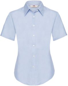 Fruit Of The Loom F65000 - Ladies Short Sleeve Oxford Shirt Oxford Blue