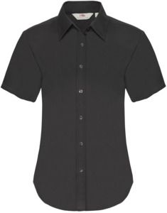 Fruit Of The Loom F65000 - Ladies Short Sleeve Oxford Shirt Black