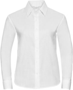Russell Collection R932F - Ladies Oxford Long Sleeve Shirt 135gm White