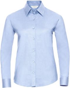 Russell Collection R932F - Ladies Oxford Long Sleeve Shirt 135gm Oxford Blue