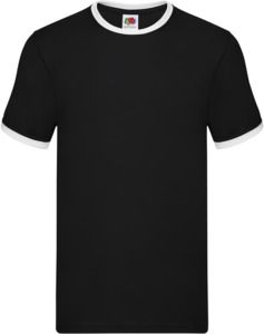 Fruit Of The Loom F61168 - Ringer Short Sleeve T-Shirt Black/White