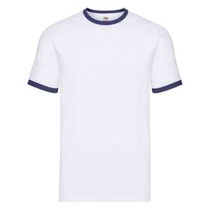 Fruit Of The Loom F61168 - Ringer Short Sleeve T-Shirt White/Navy