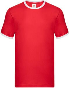 Fruit Of The Loom F61168 - Ringer Short Sleeve T-Shirt Red/White