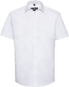 Russell Collection R963M - Herringbone Short Sleeve Mens Shirt White