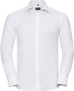 Russell Collection R962M - Herringbone Long Sleeve Mens Shirt White