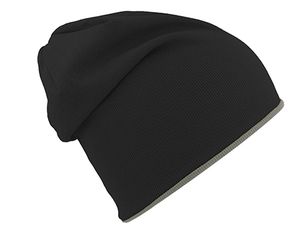 Atlantis ACEXTR - Extreme Reversible Jersey Slouch Beanie Black/Grey