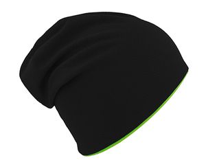 Atlantis ACEXTR - Extreme Reversible Jersey Slouch Beanie Black/Safety Green