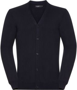Russell Collection R715M - Knitted V-Neck Cardigan Mens French Navy