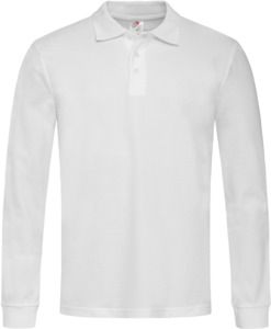Stedman ST3400 - Classic Long Sleeve Cotton Polo 170gm White