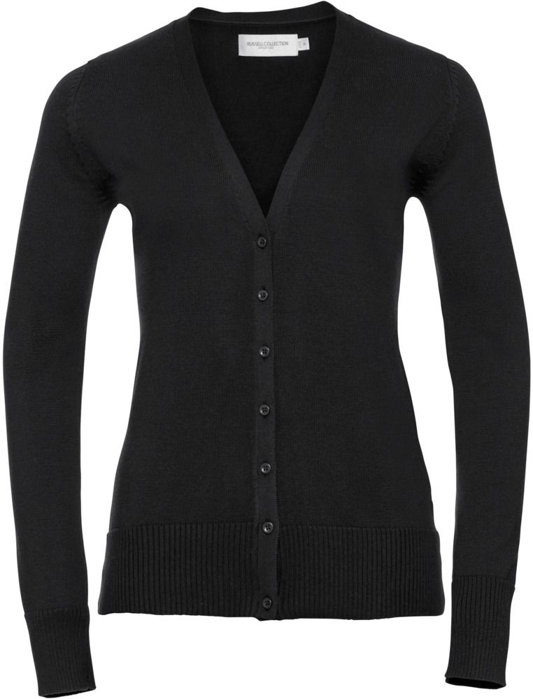 Russell Collection R715F - Knitted V-Neck Cardigan Ladies