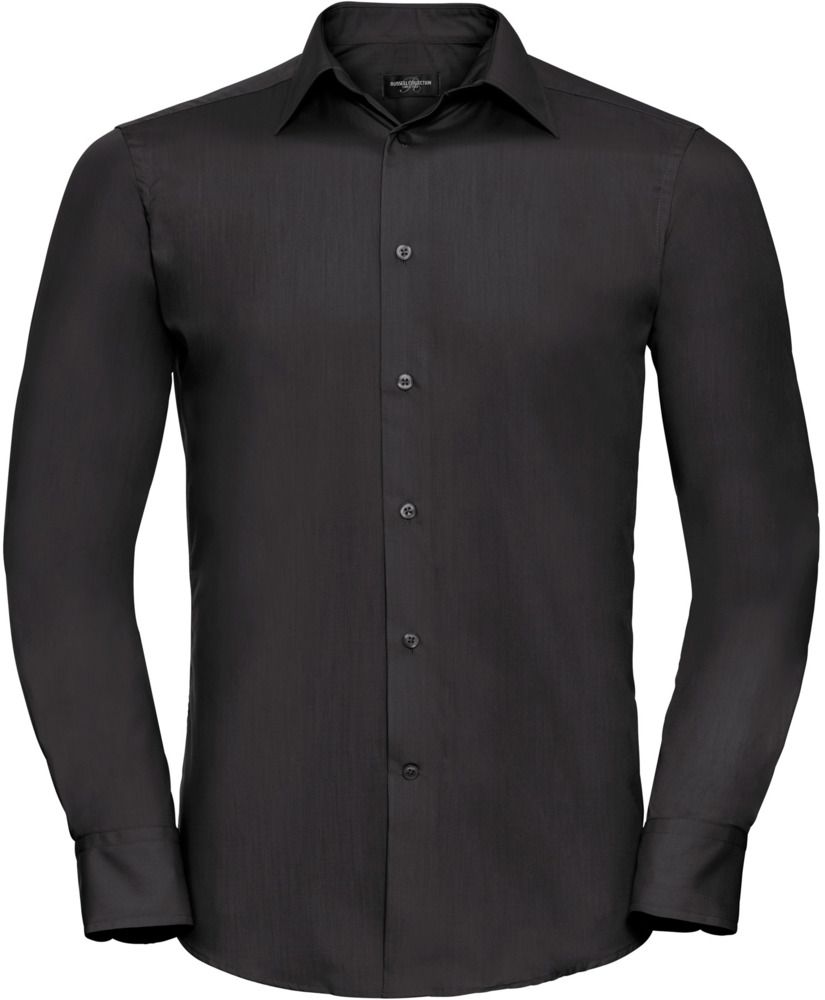 Russell Collection R924M - Poplin Easy Care Tailored Long Sleeve Shirt Mens