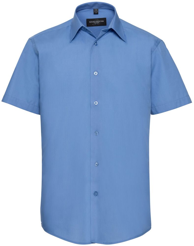 Russell Collection R925M - Poplin Easy Care Tailored Short Sleeve Shirt Mens