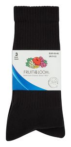 Fruit Of The Loom F67600Z - Crew Socks 3 Pack Black