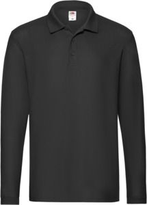 Fruit Of The Loom F63310 - Long Sleeved Premium Polo Black