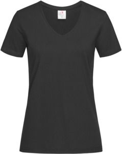 Stedman ST2700 - Classic Ladies V-Neck T-Shirt 155gm Black Opal