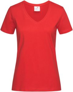 Stedman ST2700 - Classic Ladies V-Neck T-Shirt 155gm Scarlet Red