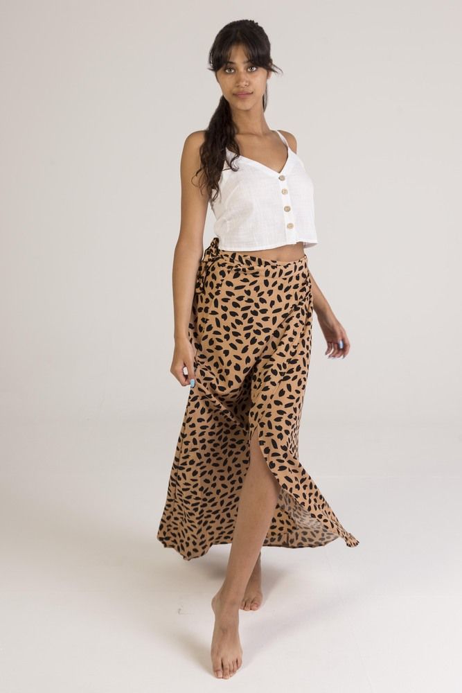 Needen or61368bC - Printed long wrap skirt
