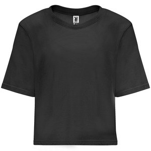 Roly CA6687 - DOMINICA Cropped and loose-fitted short-sleeve  t-shirt for women Black