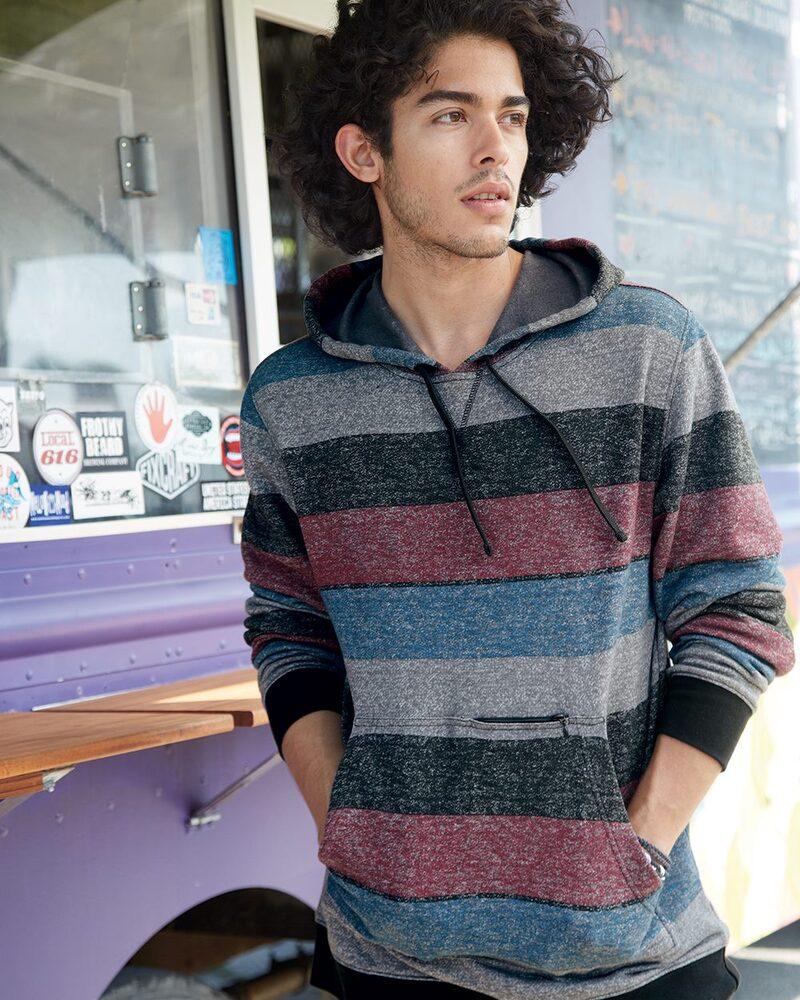 Burnside B8603 - Printed Striped Fleece Sweatshirt