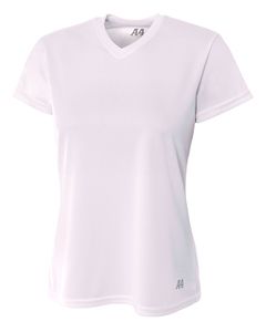 A4 NW3254 - Ladies Shorts Sleeve V-Neck Birds Eye Mesh T-Shirt