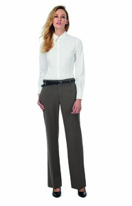 B&C BC711 - Ladies Black Tie Elastane Long Sleeve Poplin Shir