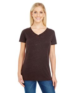 Threadfast 215B - Ladies Cross Dye Short-Sleeve V-Neck T-Shirt