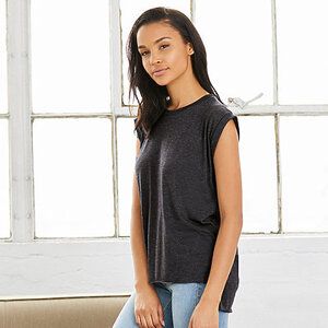 Bella+Canvas B8804 - WOMENS FLOWY MUSCLE TEE WITH ROLLED CUFF