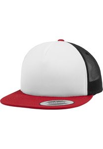 Flexfit 6005FW - Berretto da baseball in schiuma con davanti bianco rosso / bianco / nero