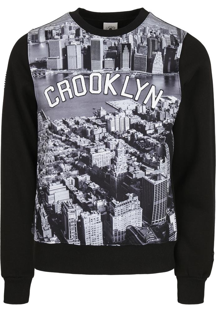 Cayler & Sons CS1265 - Sweatshirt à col rond C&S WL "Crooklyn Skyline" noir/gris/blanc
