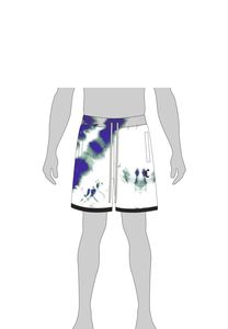 CS CS1968 - Pantalón corto de chándal CSBL "El Significado de la Vida" tie dye blanco / azul