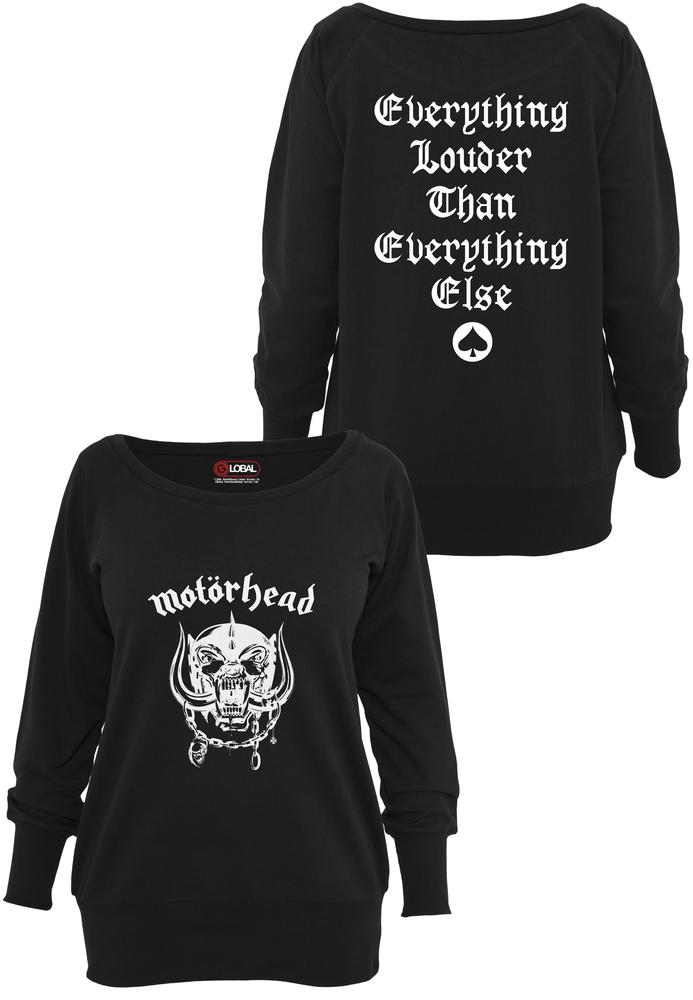 Merchcode MC006 - Ladies Motörhead Everything Louder Wideneck Crewneck