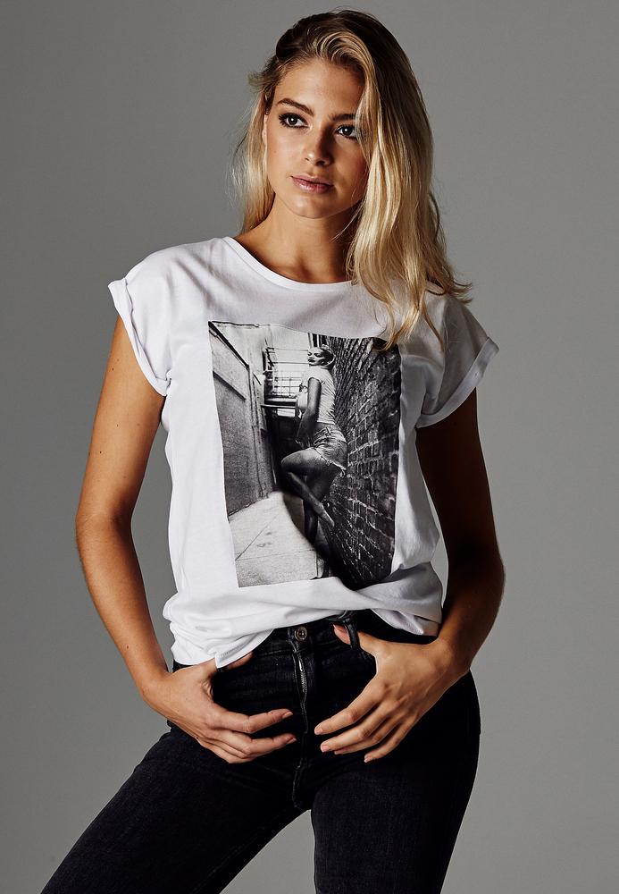 Merchcode MC028 - T-shirt pour dames Rita Ora White Wall
