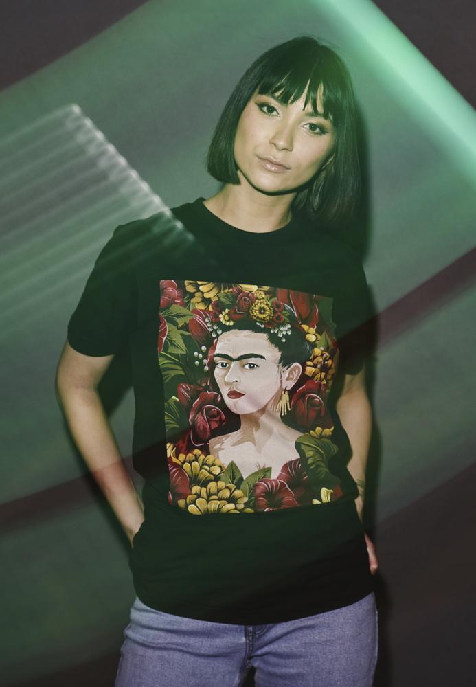 Merchcode MC443 - T-shirt pour dames Frida Kahlo portrait