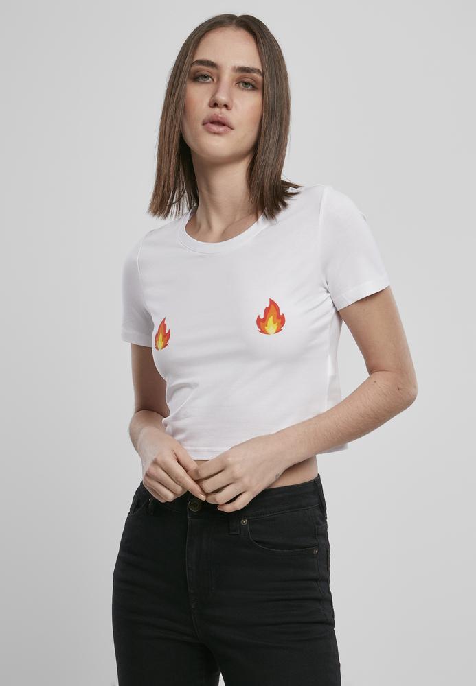 Mister Tee MT1293 - T-shirt pour dames crop-top flames