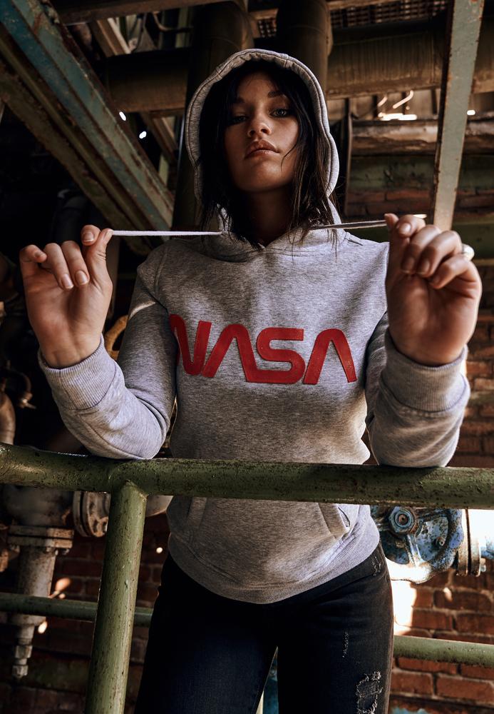 Mister Tee MT682 - Sweatshirt à capuche pour dames logo Worm NASA